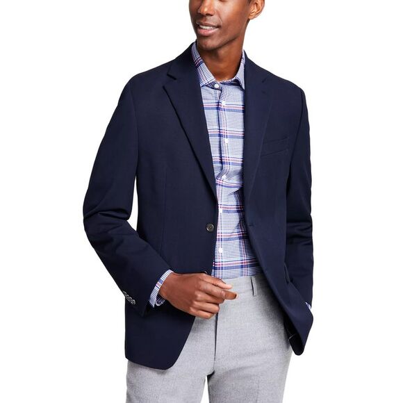 Michael Kors Mens Classic-Fit Stretch Solid Blazers 44 Regular Navy - NWT $295 - Picture 1 of 4